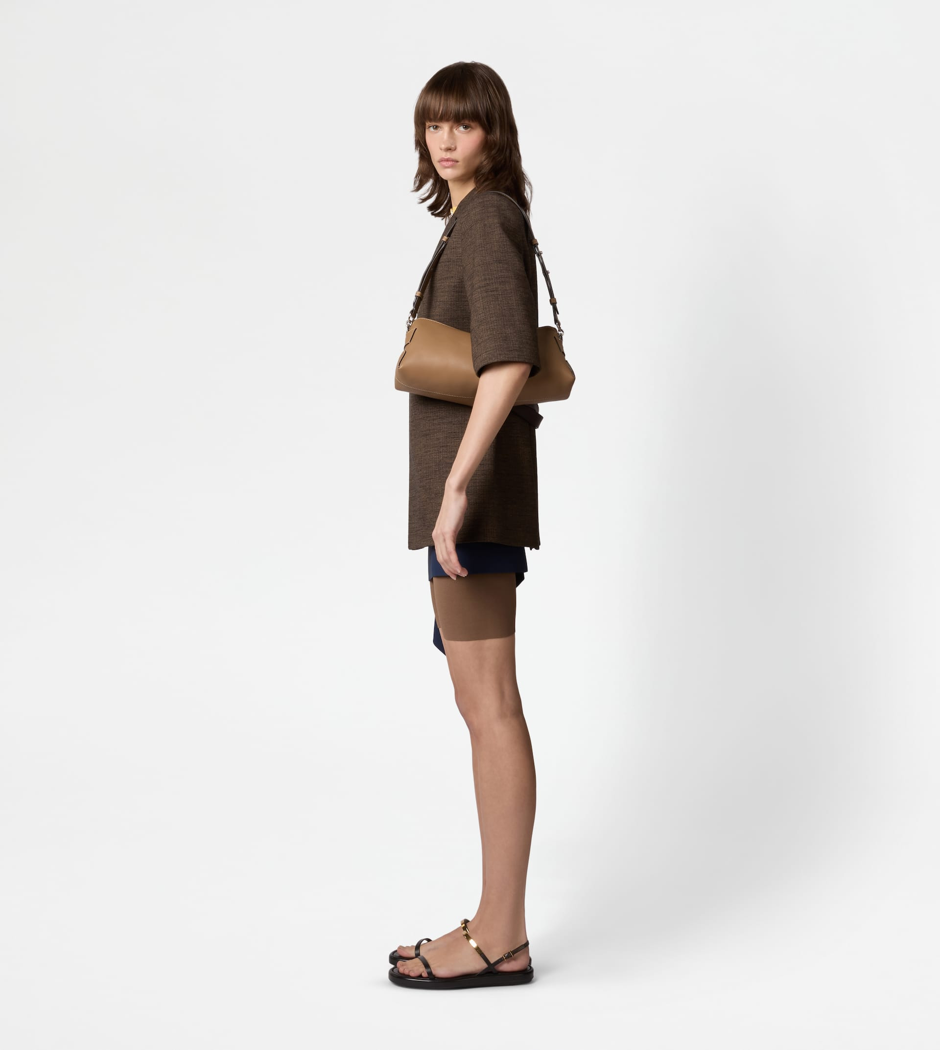 TOD'S DI BAG SWING SHOULDER BAG IN LEATHER MINI - BROWN - 8