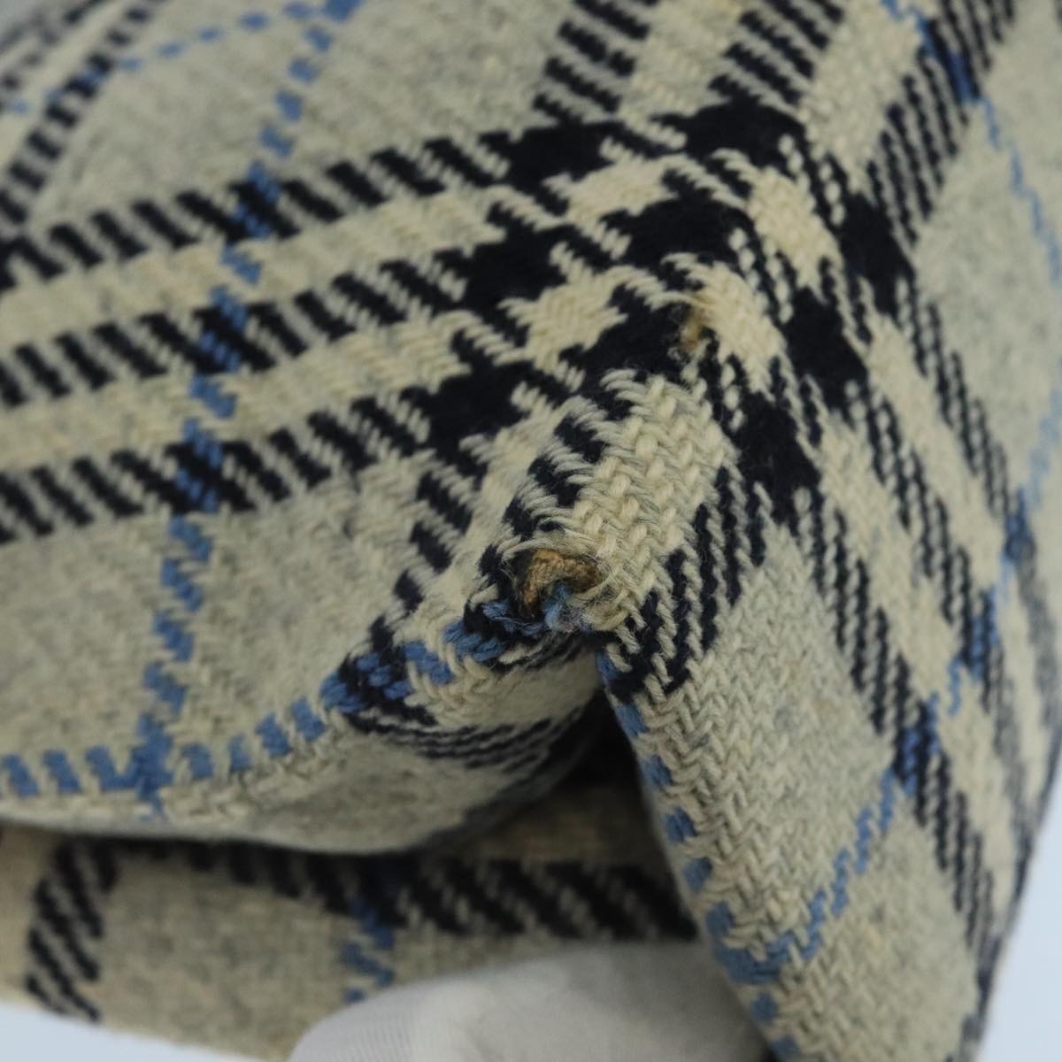 Burberry Nova Check Hand Bag Wool Gray - 16