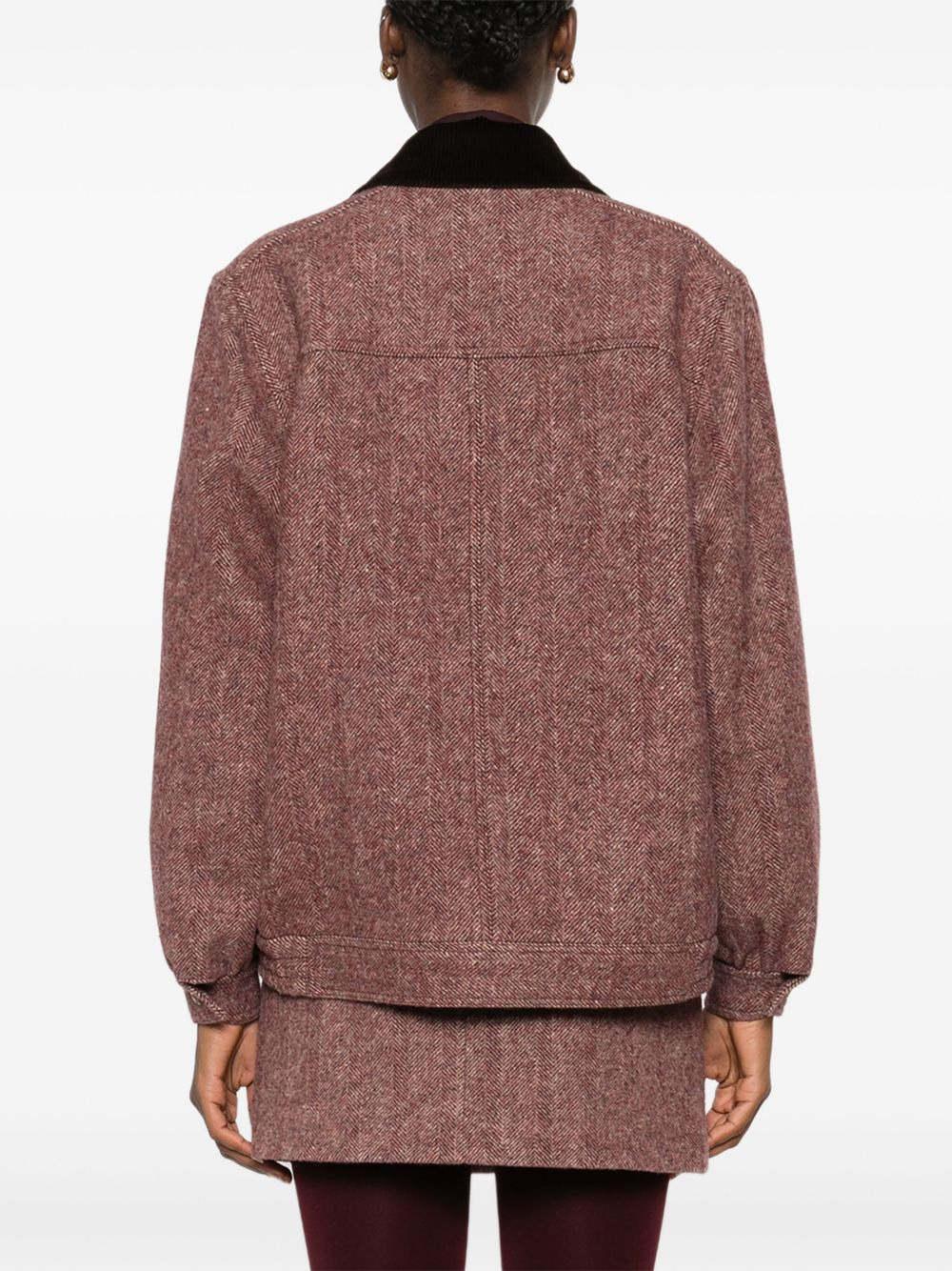 Cleo corduroy-collar bomber jacket - 4