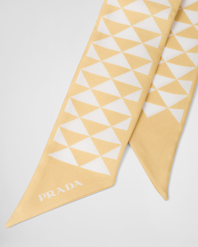 Prada Printed silk twill scarf outlook