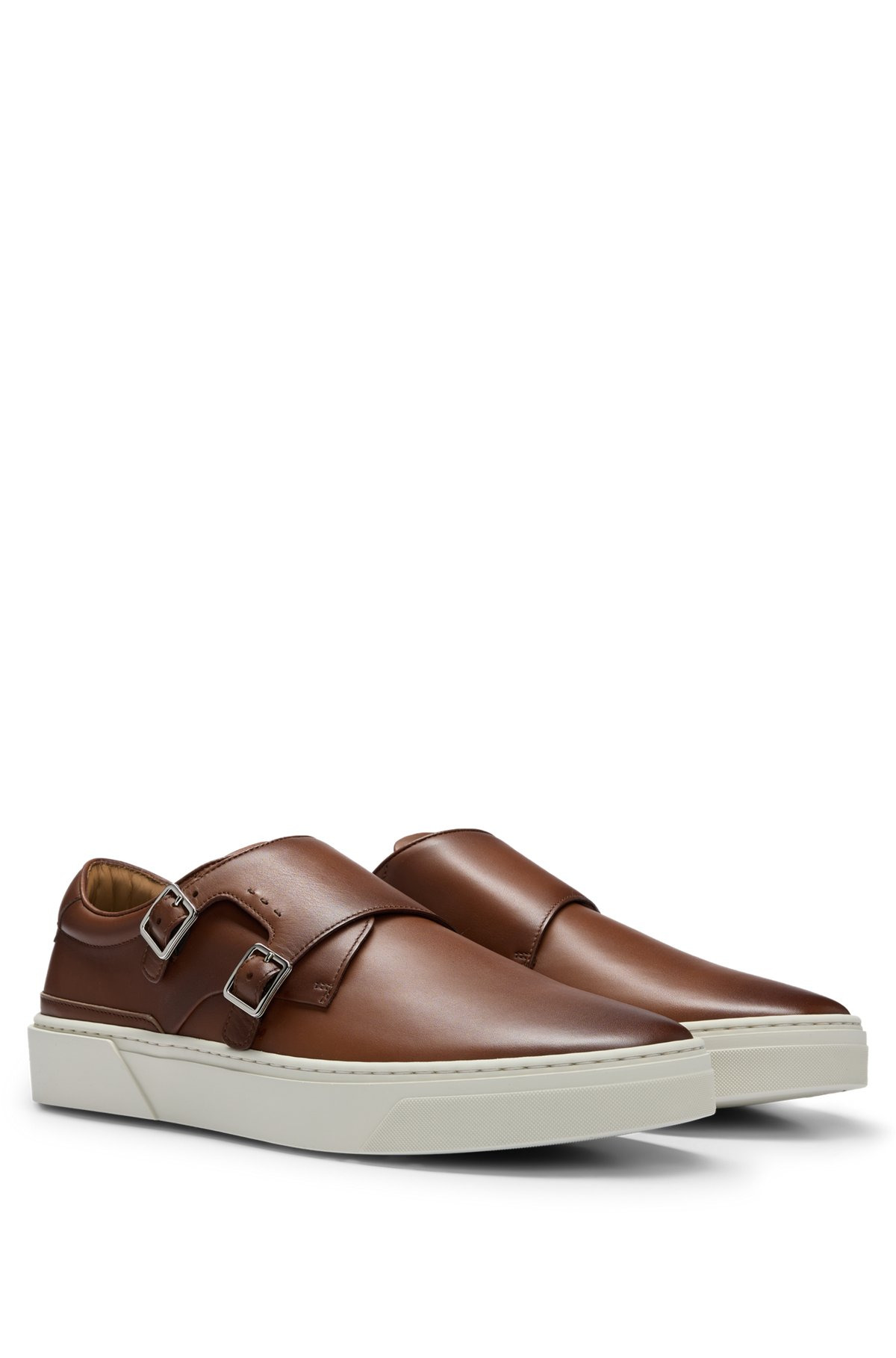 BURNISHED-LEATHER TRAINERS WITH DOUBLE MONK STRAP - 2