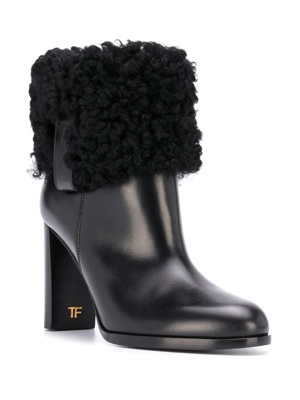 shearling-detail ankle boots - 2