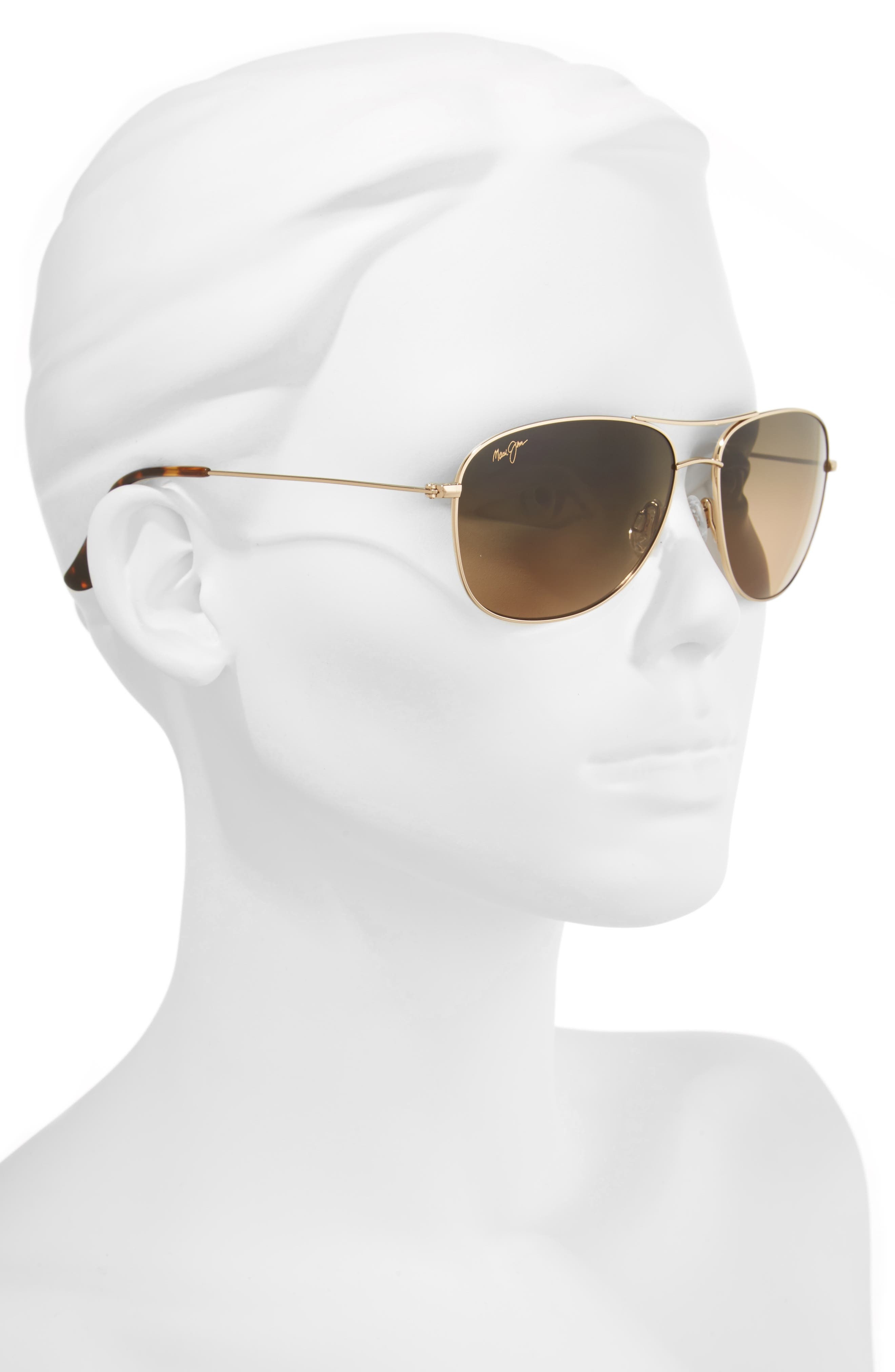 Maui Jim Cliff House 59mm Polarized Aviator Sunglasses in Gold at Nordstrom - 2