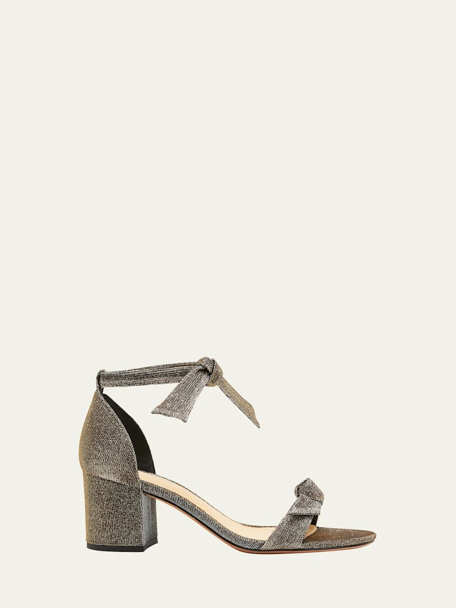 Clarita Metallic Ankle-Bow Sandals - 1