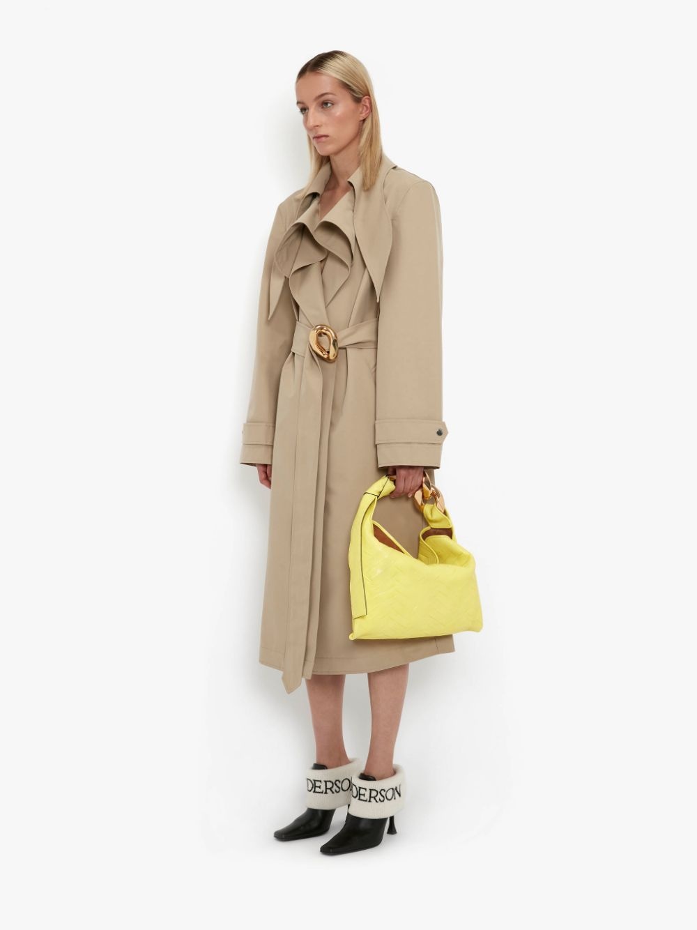 EXAGGERATED COLLAR CHAIN LINK TRENCH - 3