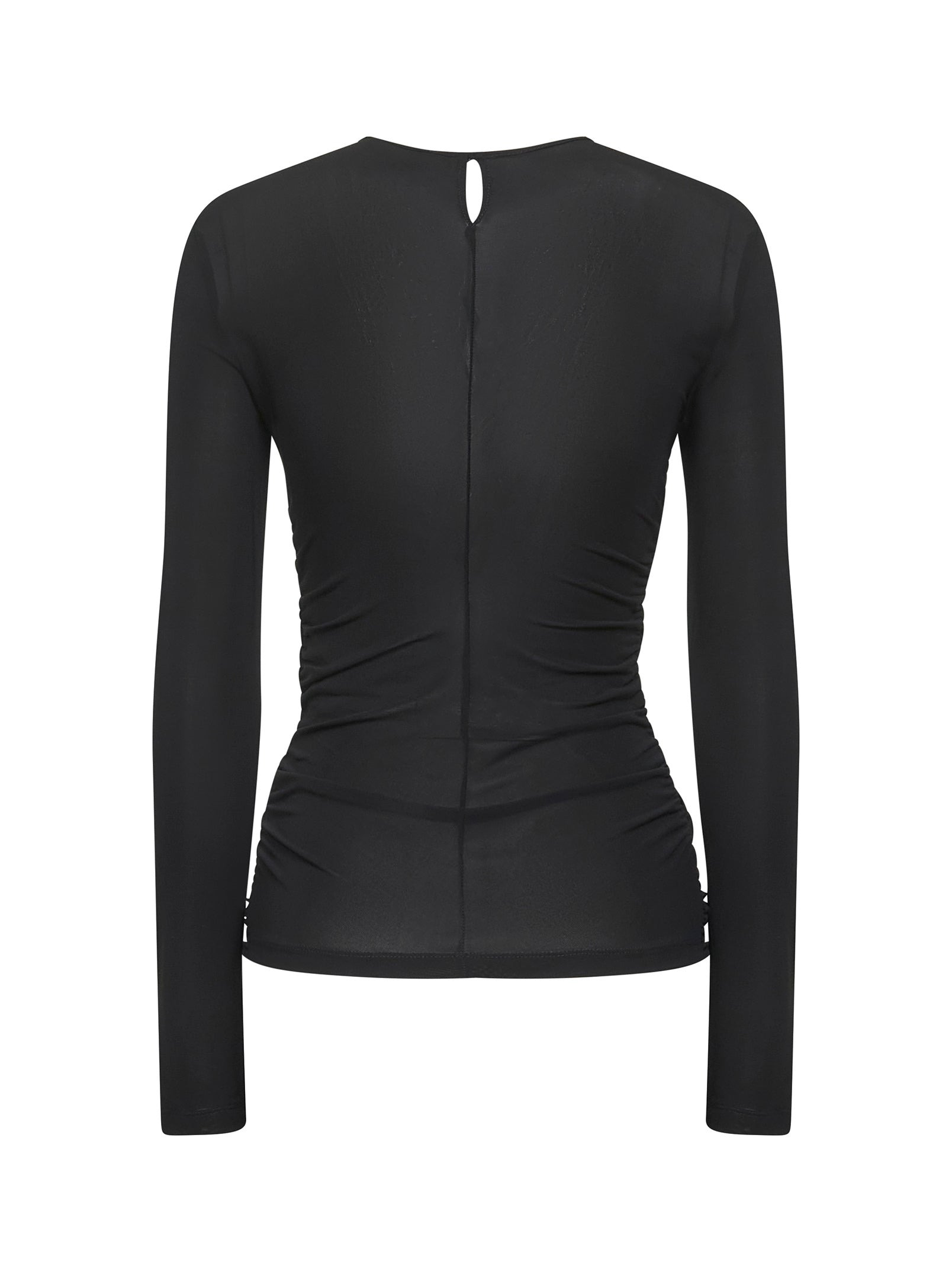 Black gathered jersey Gladice top - 2