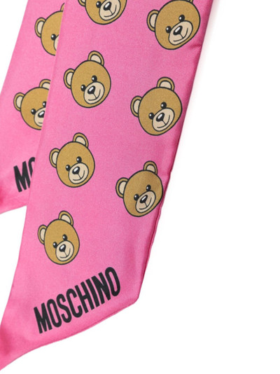 Moschino Teddy Bear-print silk scarf outlook