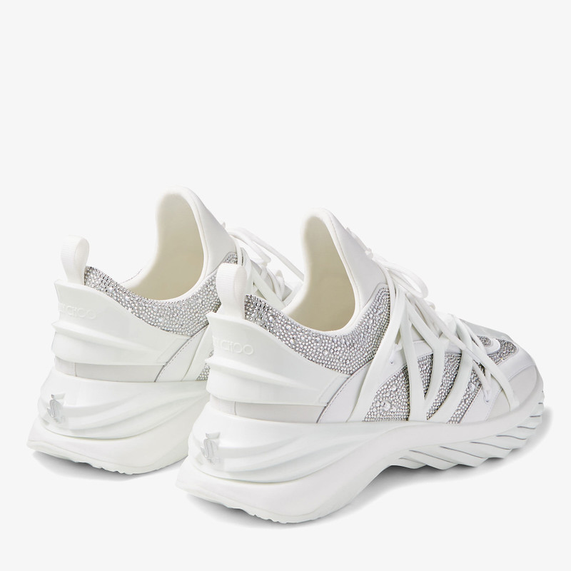 JIMMY CHOO Cosmos/M
White Neoprene and Leather Low-Top Trainers with Crystals outlook