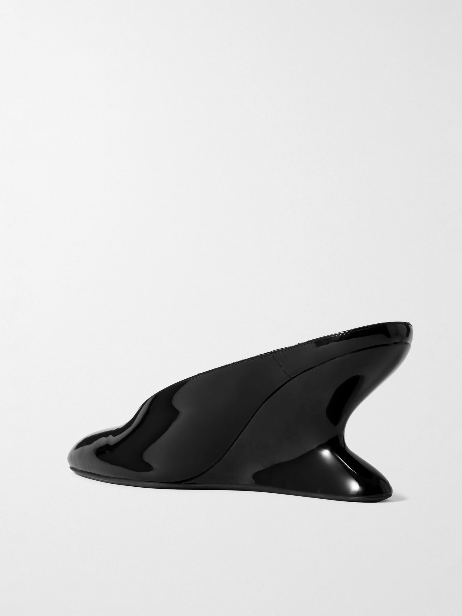 Patent-leather wedge mules Black - 3