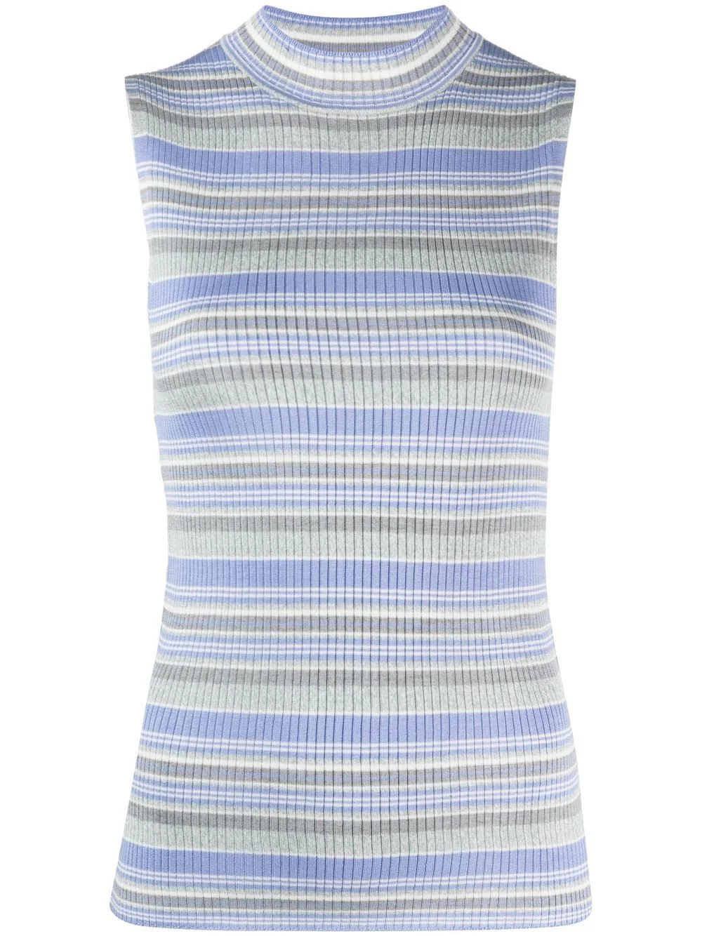 horizontal-stripe sleeveless top - 1