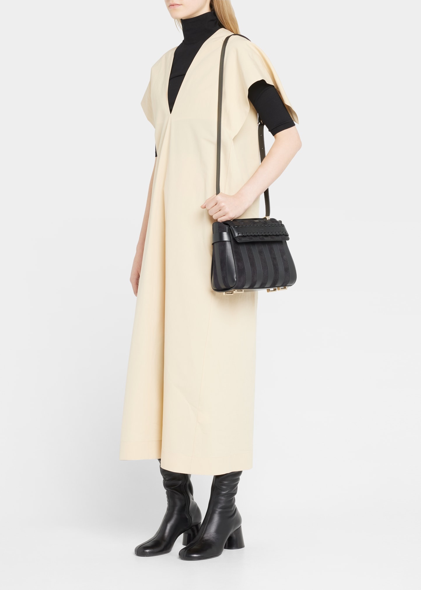 【CHLOE】NACHA TOP HANDLE BAG Chloé - Nacha Misty Lavender Leather Top Handle Bag