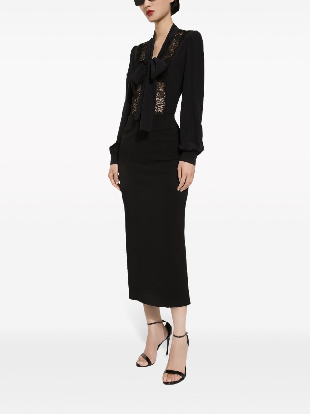 bow-detailed satin shirt - 2