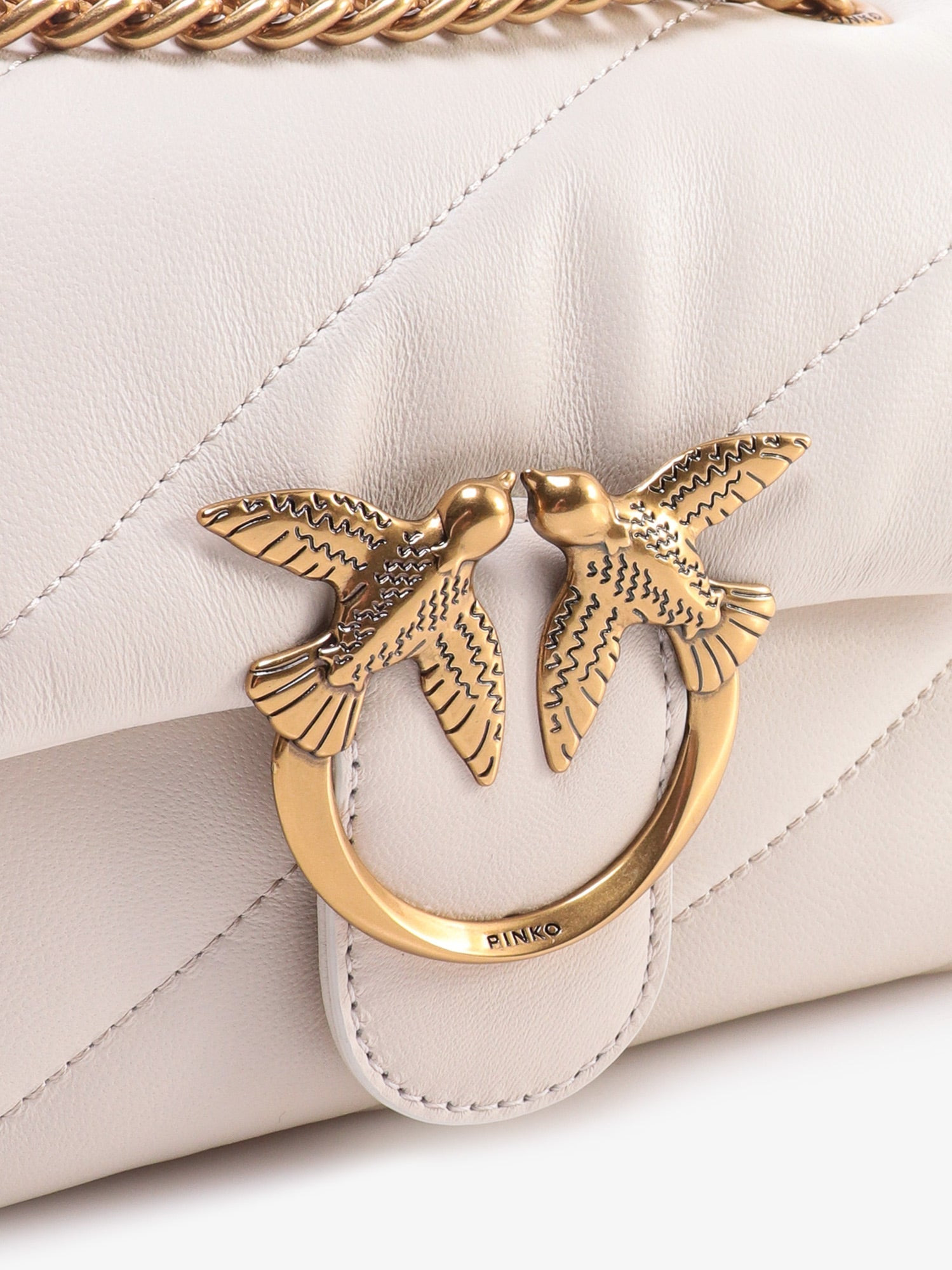 Pinko Matelassã© Leather Shoulder Bag With Iconic Love Birds Buckle - 5