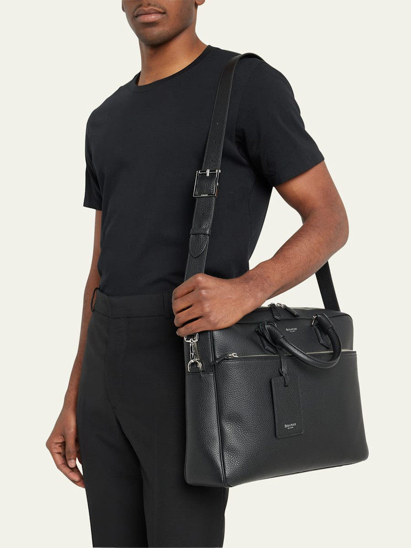 Serapian Men's Cachemire Leather Slim Briefcase outlook
