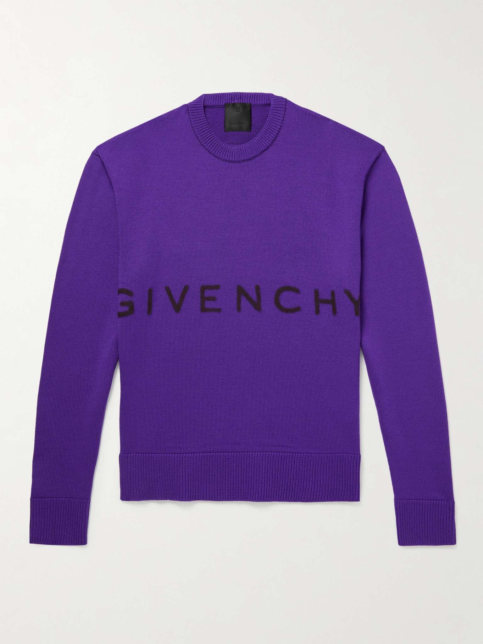 Logo-Flocked Wool Sweater - 1