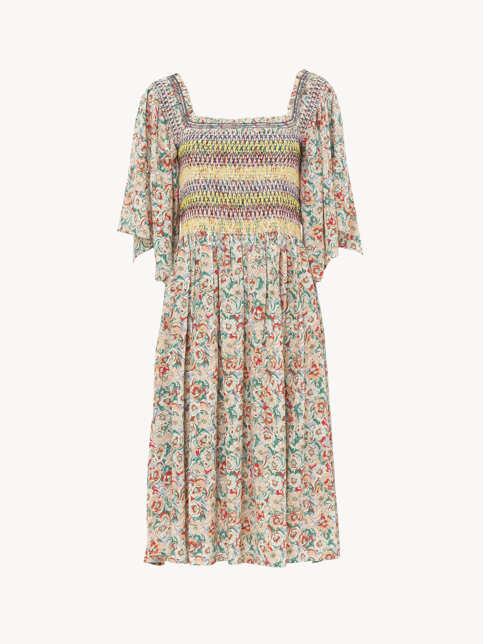 SMOCKED MIDI DRESS - 4