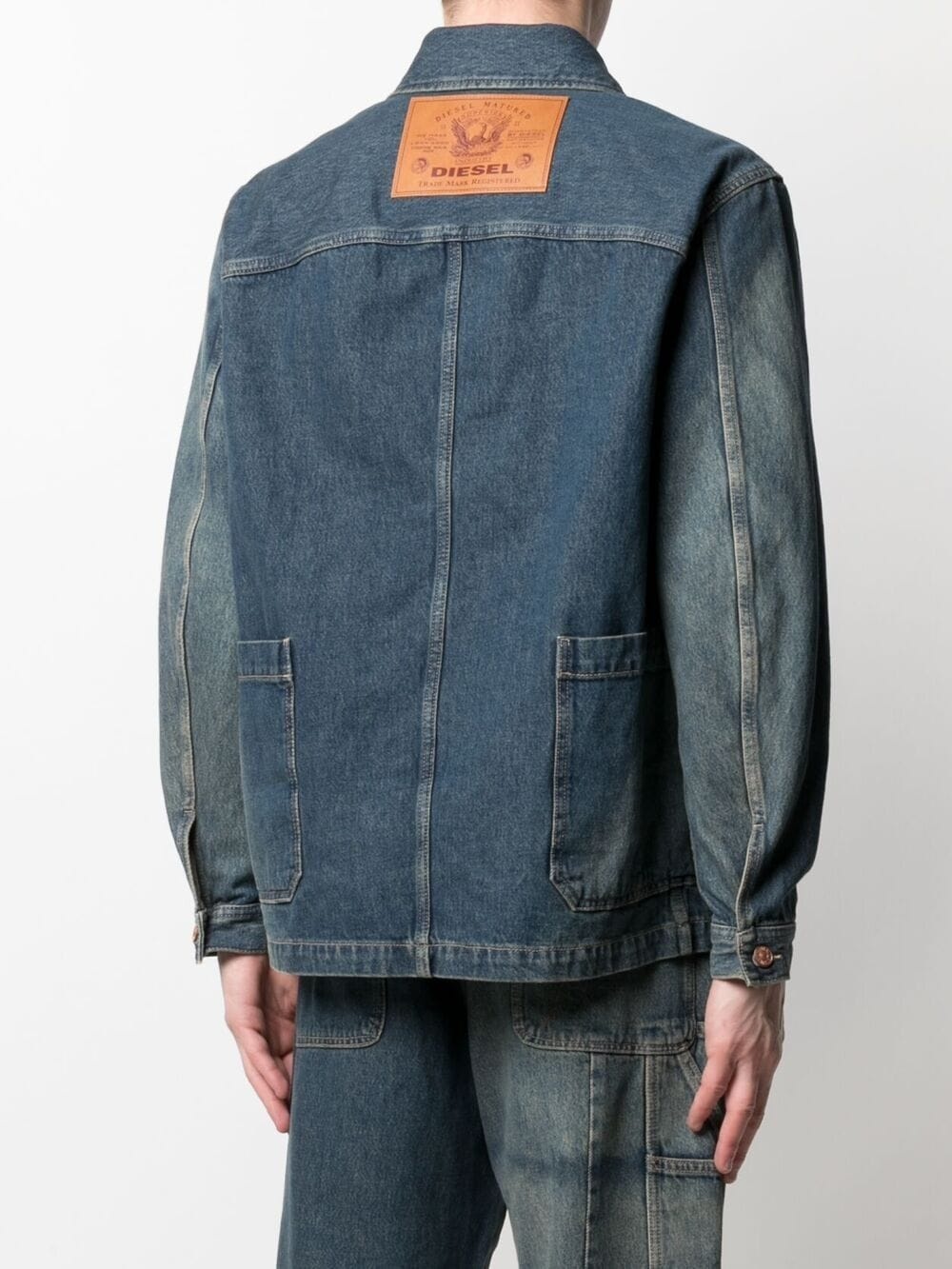 faded shirt denim jacket - 4