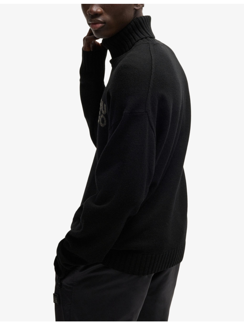 Logo-print roll-neck relaxed-fit wool-blend jumper - 4