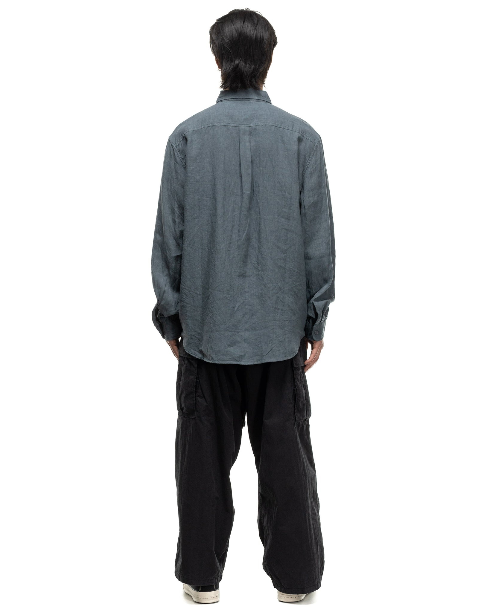 LINEN CLIP SHIRT BLUE GREY - 3