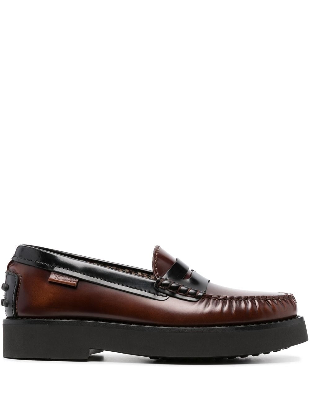two-tone leather loafers - 1