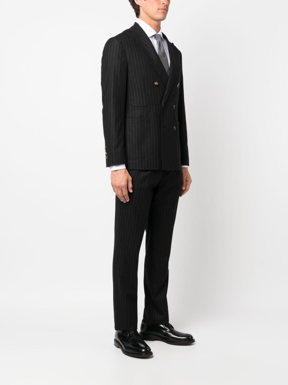virgin wool pinstripe suit - 3