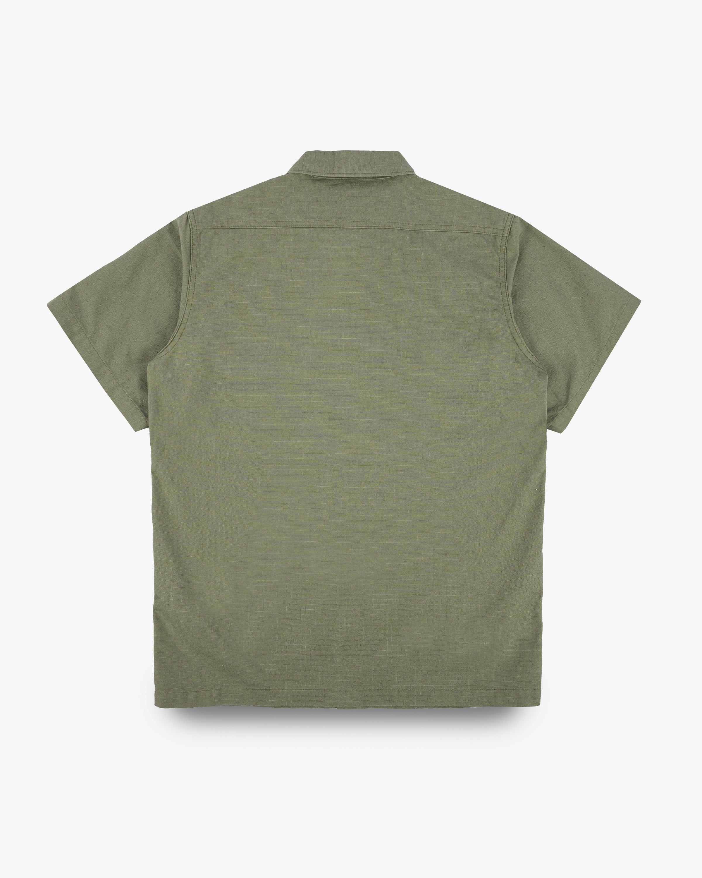 IHSH-415-GRN 8oz Ripstop Short Sleeved Mechanic Shirt - Military Green - 14