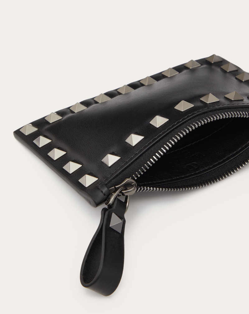 ROCKSTUD CALFSKIN CARD HOLDER WITH NECK STRAP 6