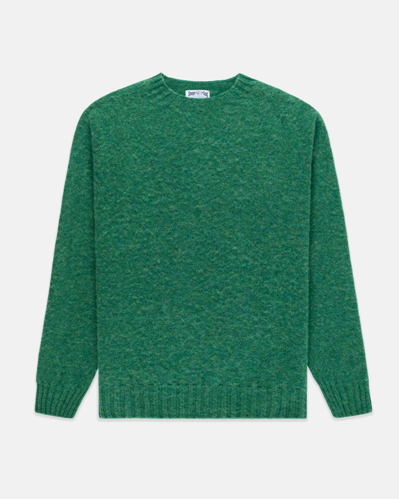 J. PRESS MADE-IN-SCOTLAND KELLY GREEN SHAGGY DOG SWEATER  - TRIM FIT outlook