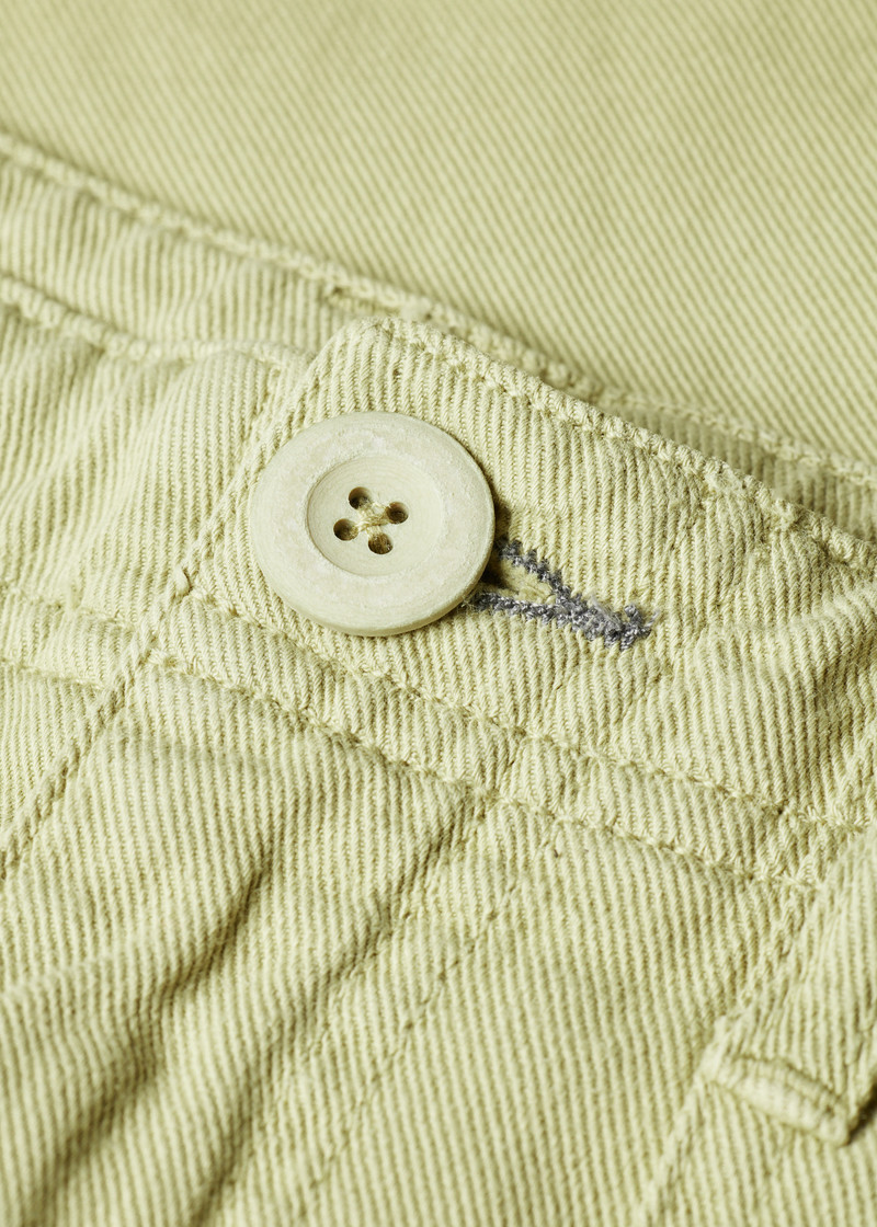 Pale Green Cotton-Linen Patch-Pocket Chinos 6