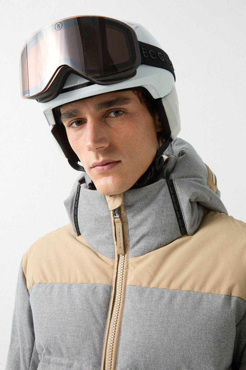 Wali down ski jacket in Gray/beige 5