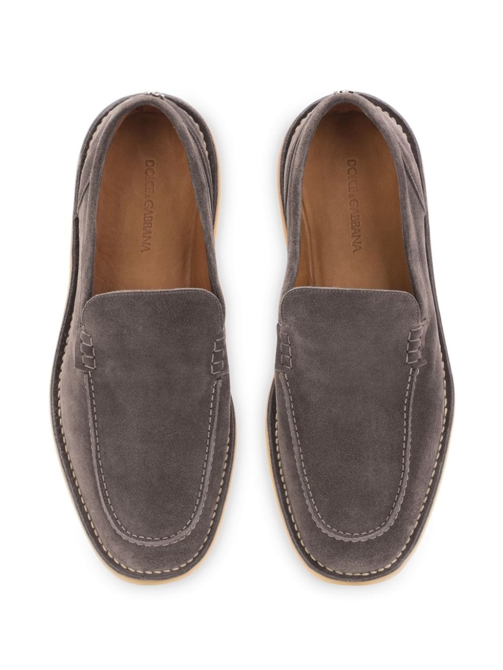 DG-plaque suede loafers - 4