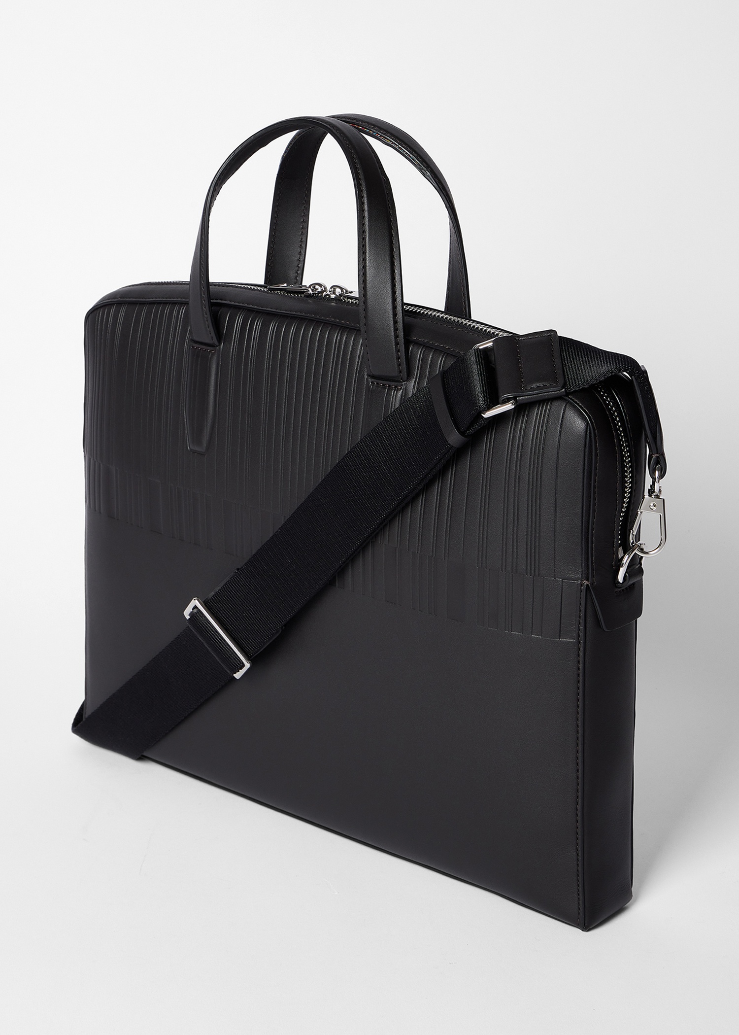 Dark Brown Leather 'Shadow Stripe' Folio - 2