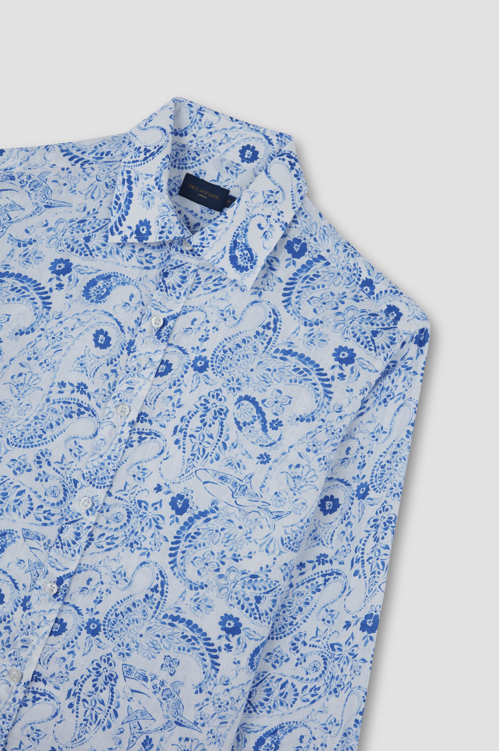LINEN SHIRT WITH PAISLEY PRINT - 5