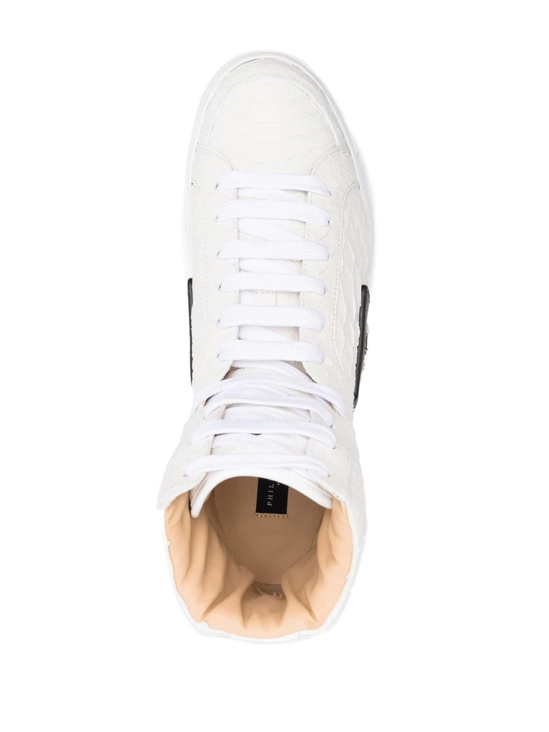 snakeskin-effect high-top sneakers 4