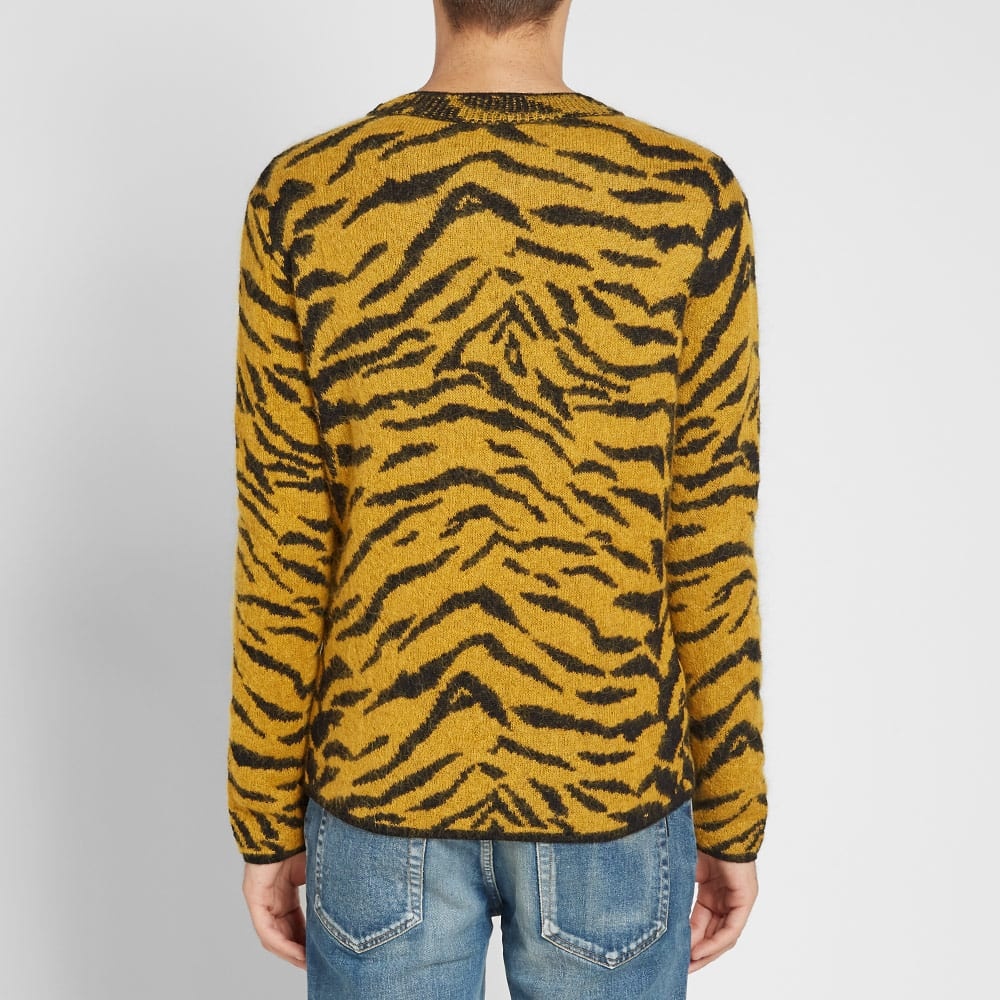 Saint Laurent Zebra Jacquard Knit Crew - 5