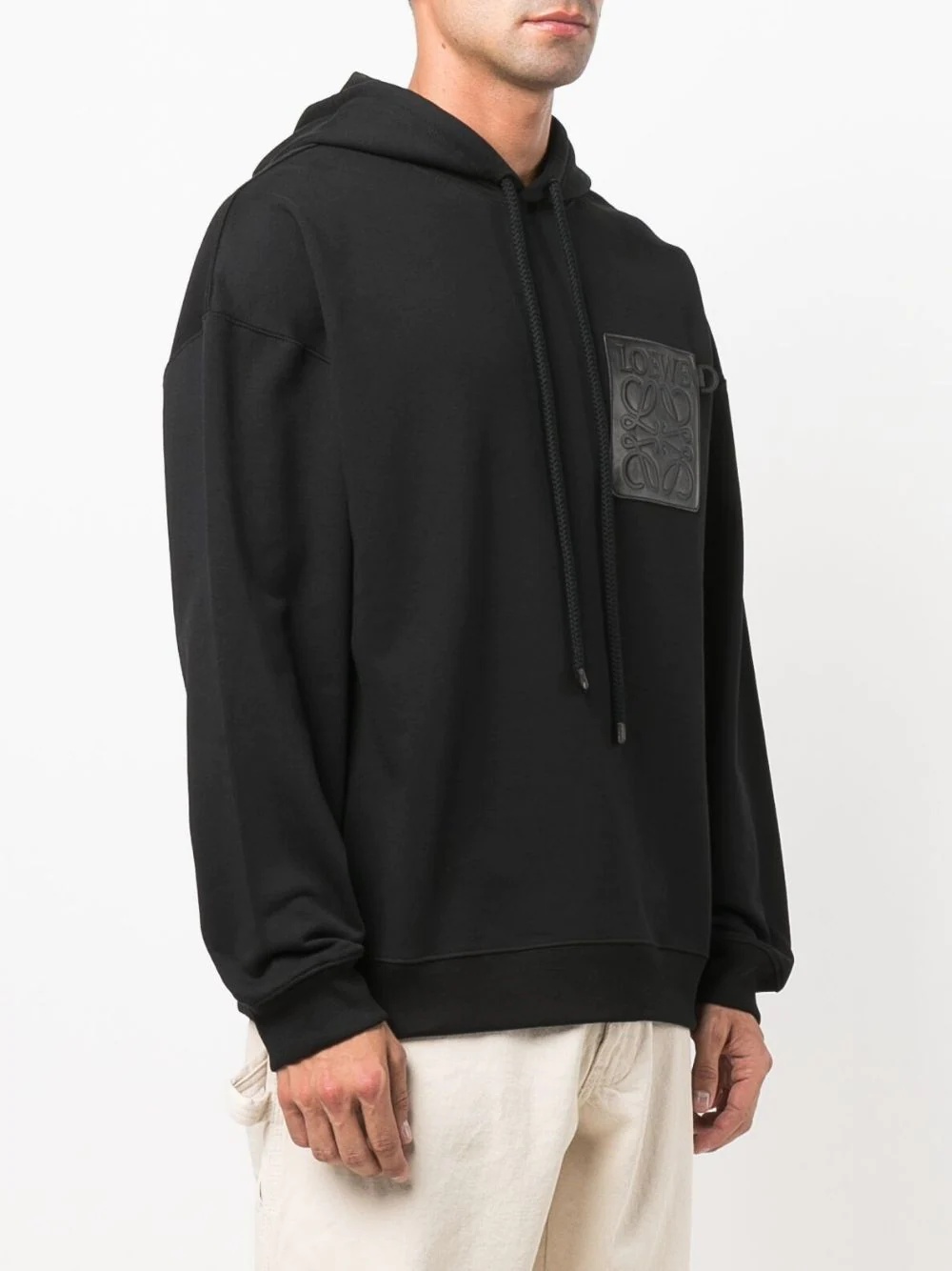 logo-patch drawstring hoodie - 3