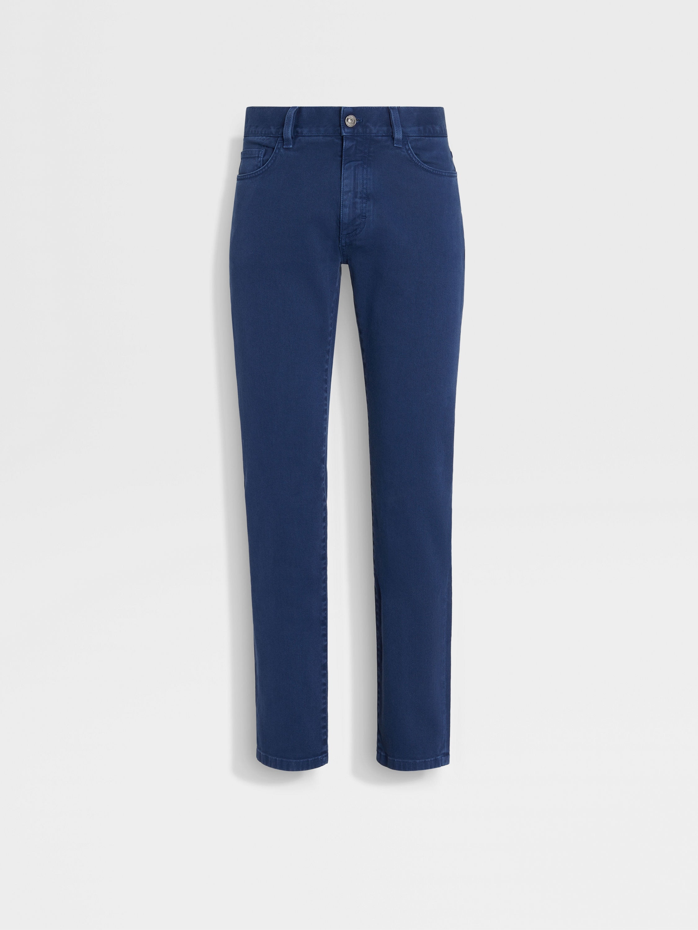 UTILITY BLUE STRETCH COTTON ROCCIA JEANS - 1