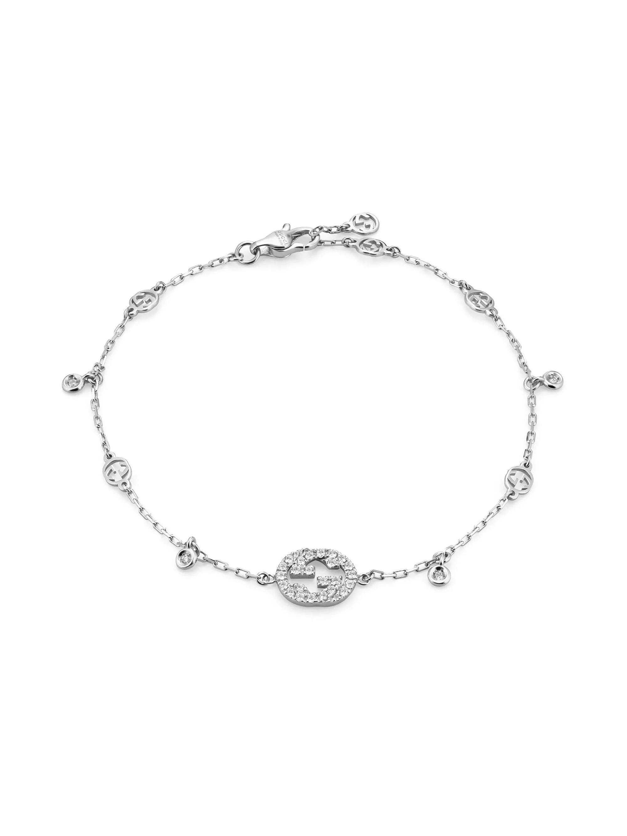 Interlocking G 18K Gold & 0.2 TCW Diamond Bracelet - 1
