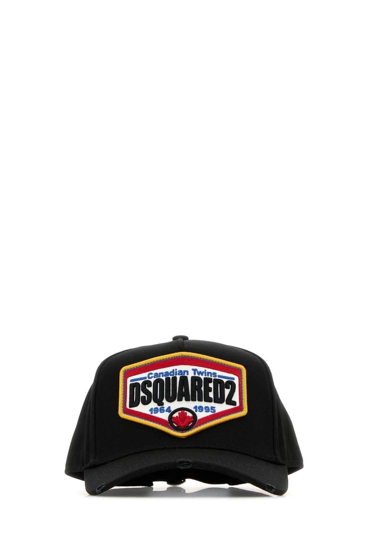Dsquared Men Black Cotton Baseball Cap - 1