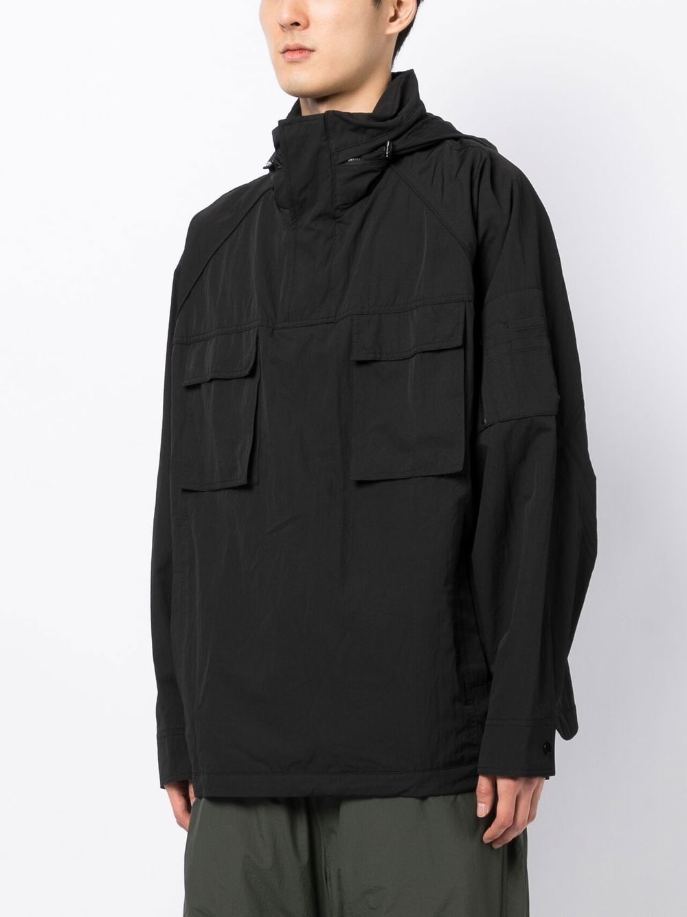 flap-pockets hooded jacket - 3