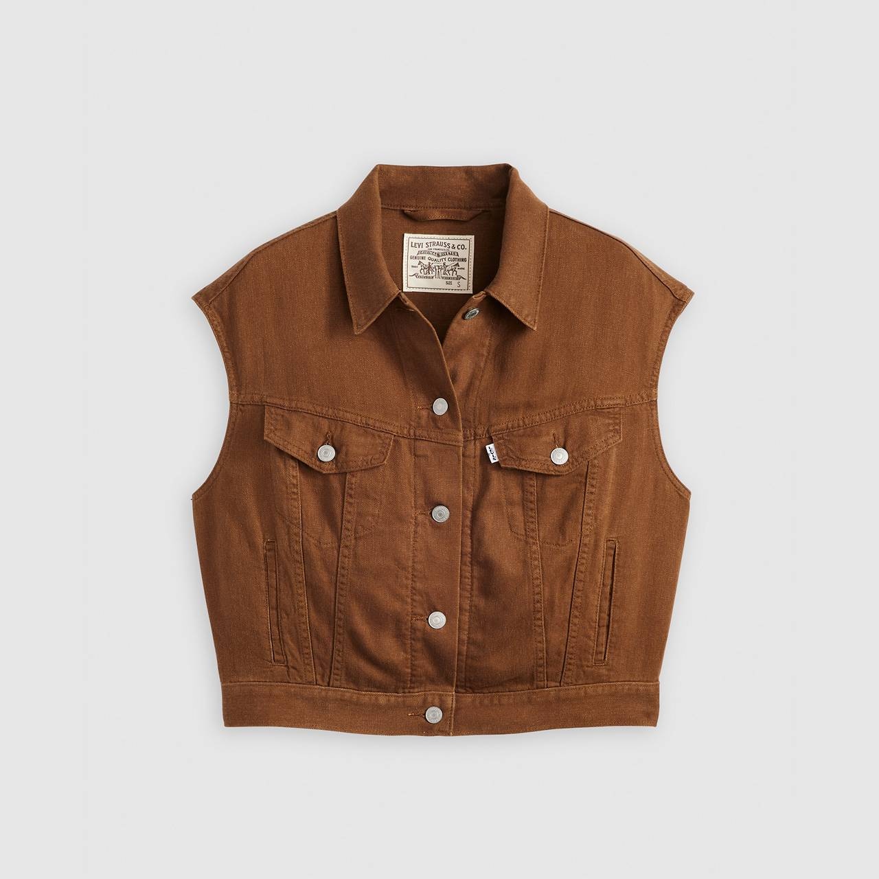 SHRUNKEN '90S LINEN BLEND LIGHTWEIGHT VEST - 1