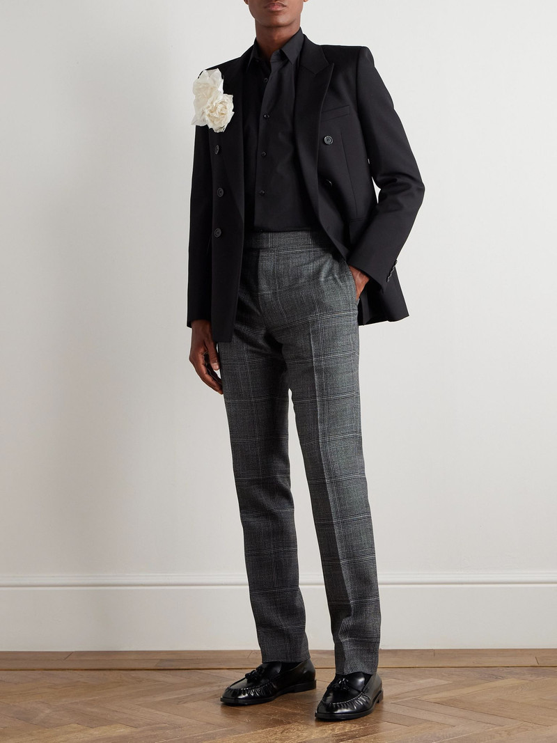 TOM FORD Shelton Slim-Fit Straight-Leg Prince of Wales Checked Wool and Silk-Blend Suit Trousers Gray outlook