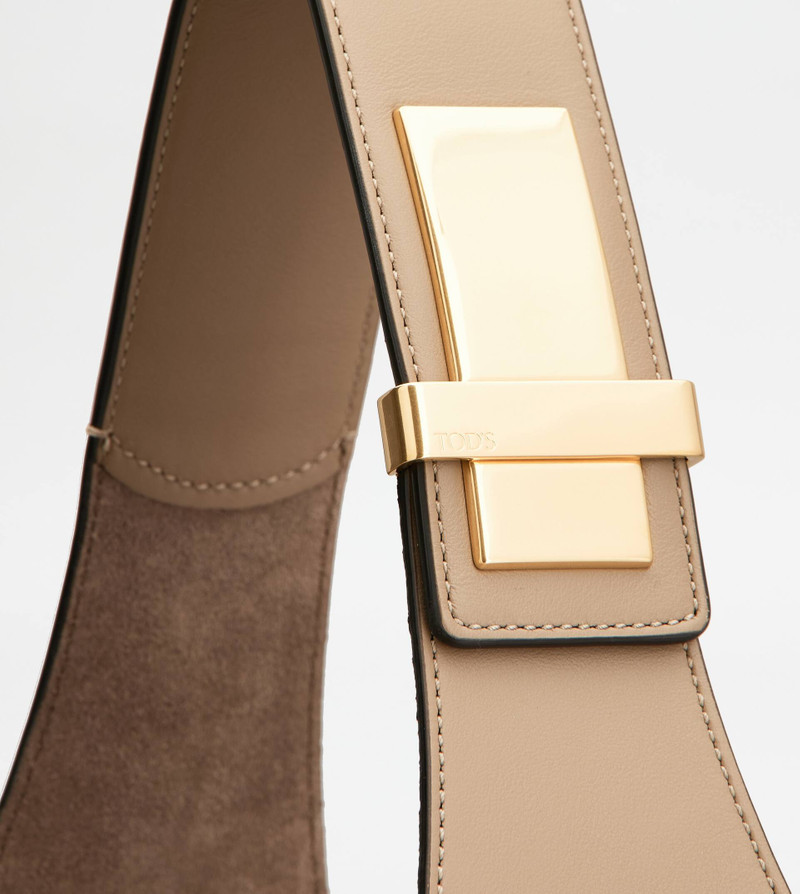 TOD'S DI BAG FOLIO SHOULDER BAG IN LEATHER SMALL - BEIGE 7