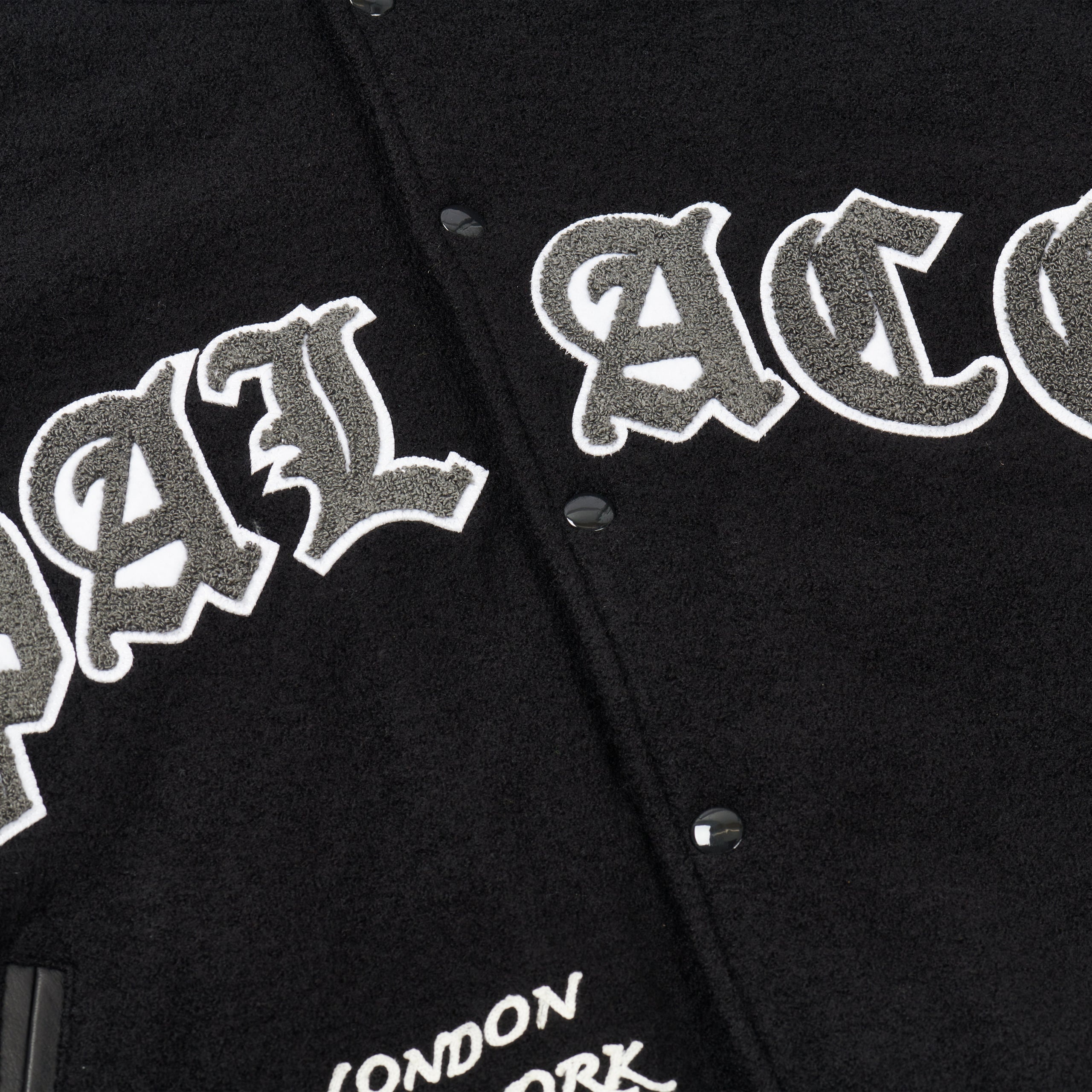 HOODED VARSITY JACKET BLACK - 5