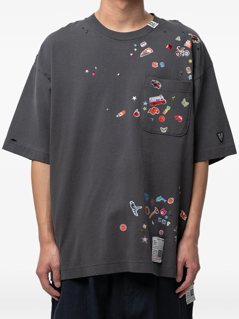 Maison Mihara Yasuhiro Sticker-print T-shirt 3