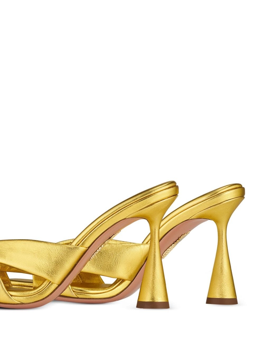 Amore 95mm metallic leather mules - 4