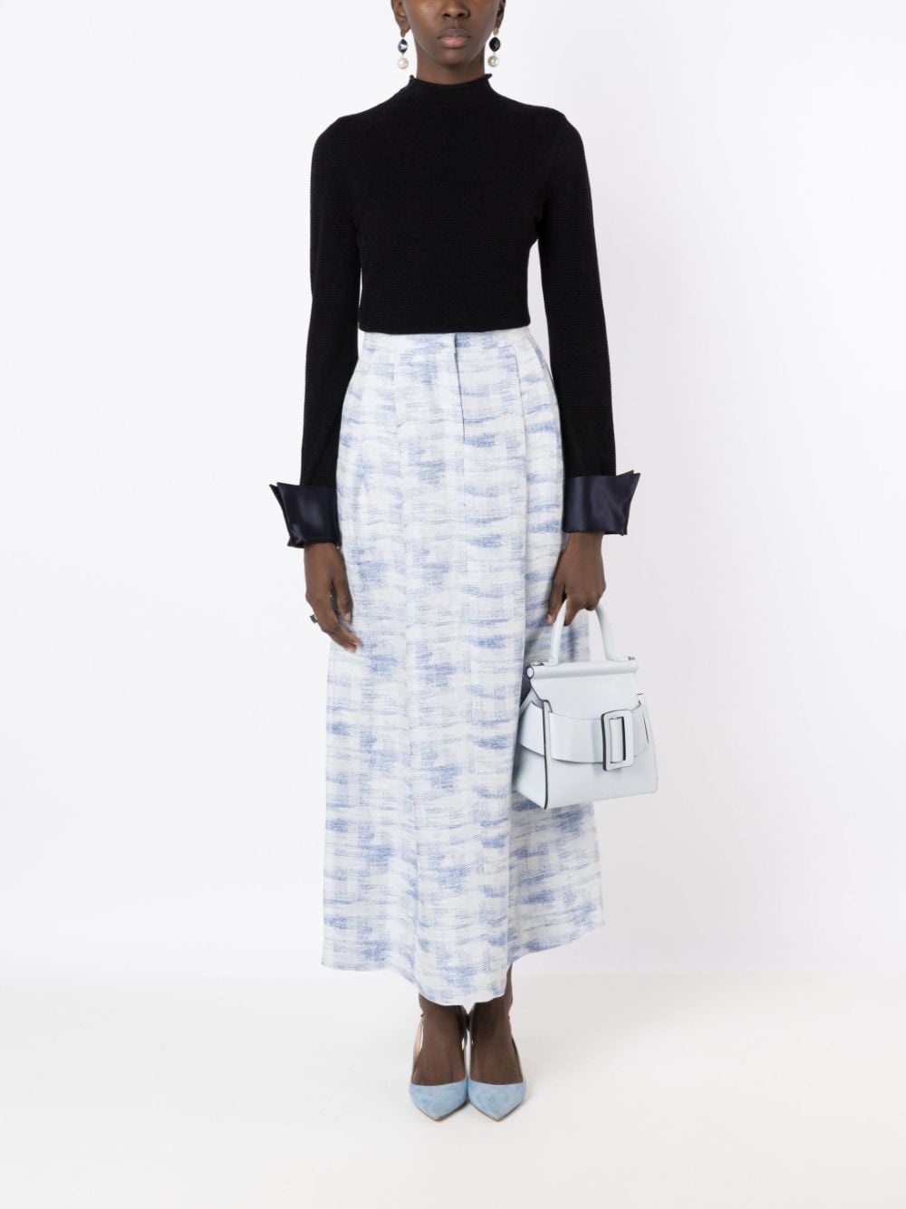 pleat-detailing high-waist skirt - 2