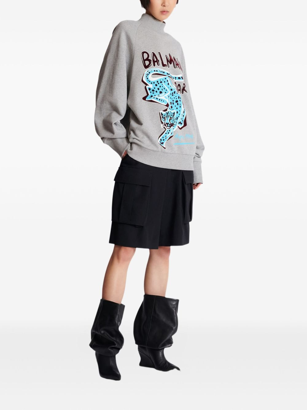 cheetah-print turtleneck sweatshirt - 2