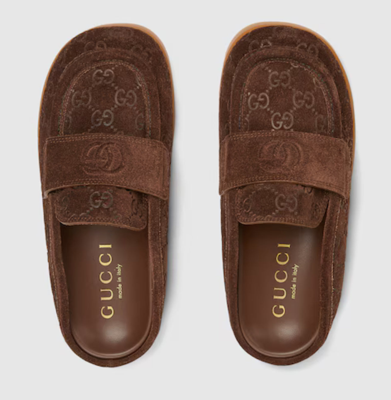 Gucci Double G Suede Mules - 2