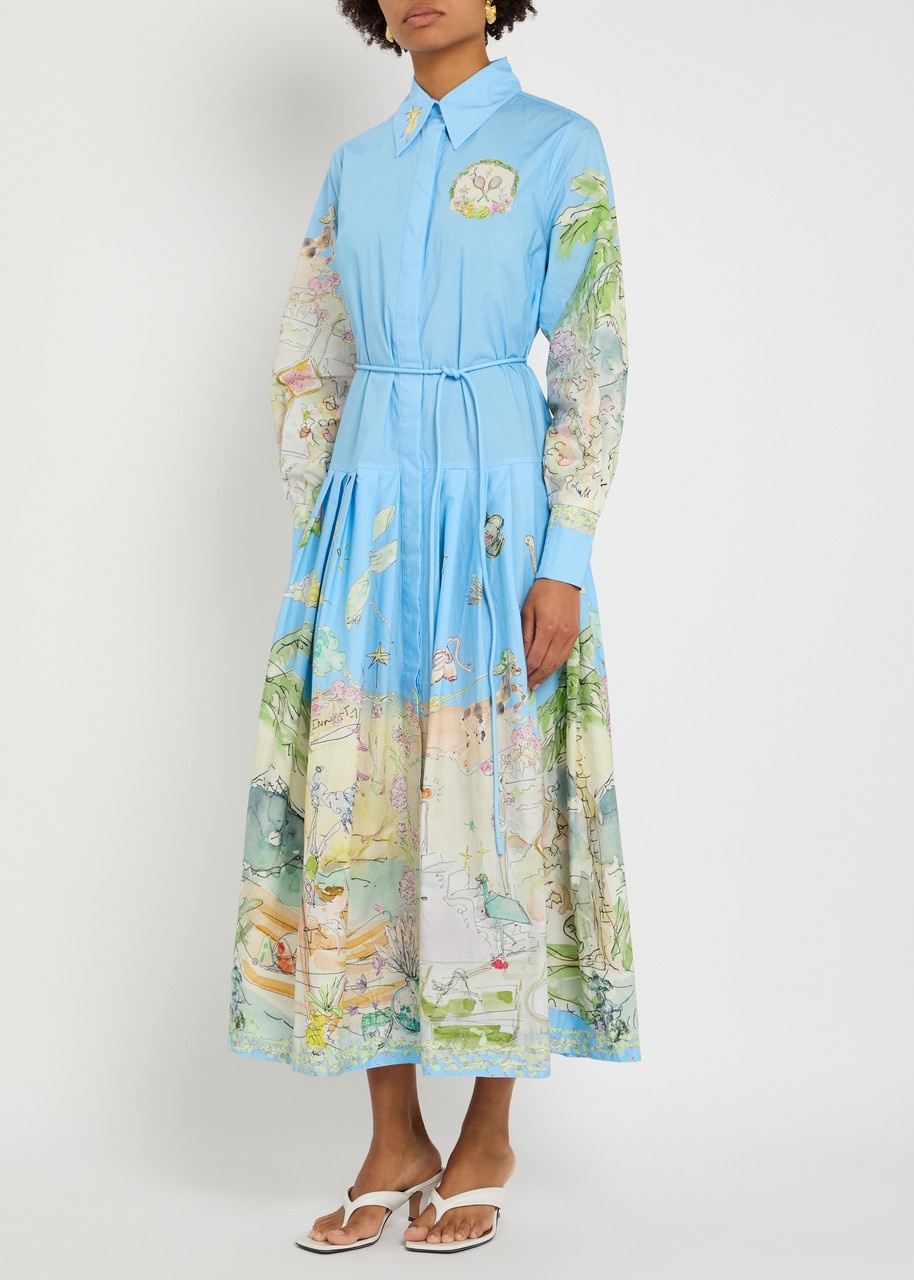 Alemais Anouk Printed Cotton Midi Shirt Dress - 2